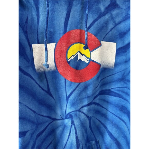 Colorado State Flag Tye Dye Co. The Centennial State Mountains Unisex Hoodie XL - Picture 3 of 5